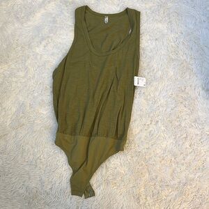 Free People Olive Green Sleeveless Women's bodysuit free people